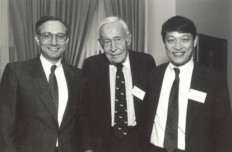 Roger Revelle and colleagues Former HCPDS Director Lincoln Chen and Feinberg