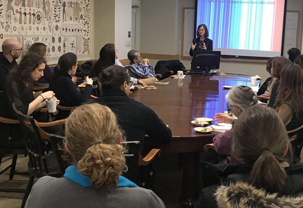 Sharon Friel presents in conference room