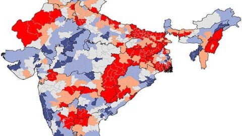Map of India showing Parliamentary Constituencies