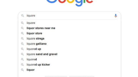 Screen shot of a Google search field with the search term "liquore"