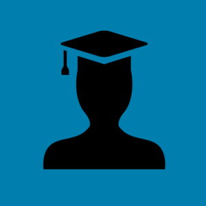Illustration of a graduate student with cap