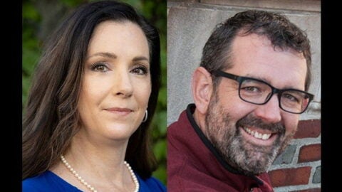 Head shot of Jennifer Karas Montez and Jason Beckfield