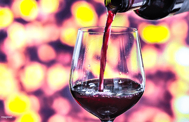 Glass of red wine
