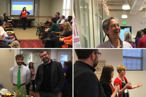 Collage of faculty members at events